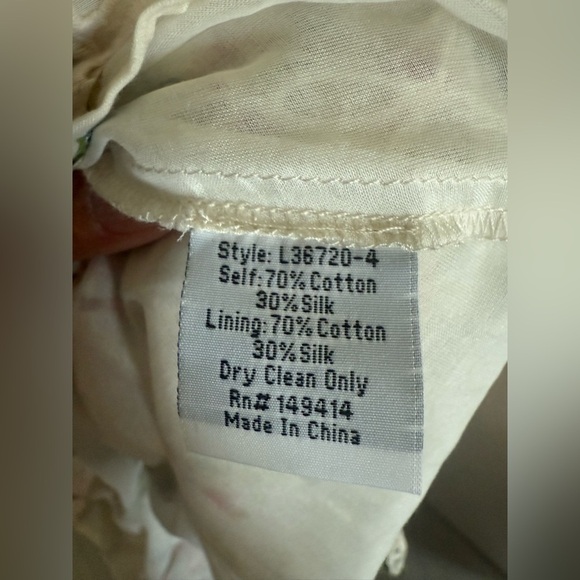 Johhny Was Sage Caprice Lace Up Silk Blend Eyelet Mini Dress Size XS - Picture 5 of 5